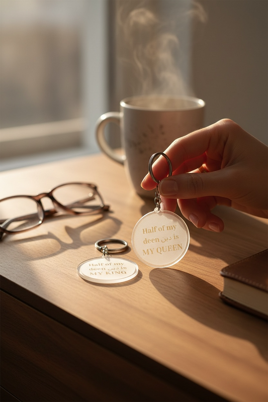 Llaveros de pareja pack x2 | Half of my deen is my KING & QUEEN