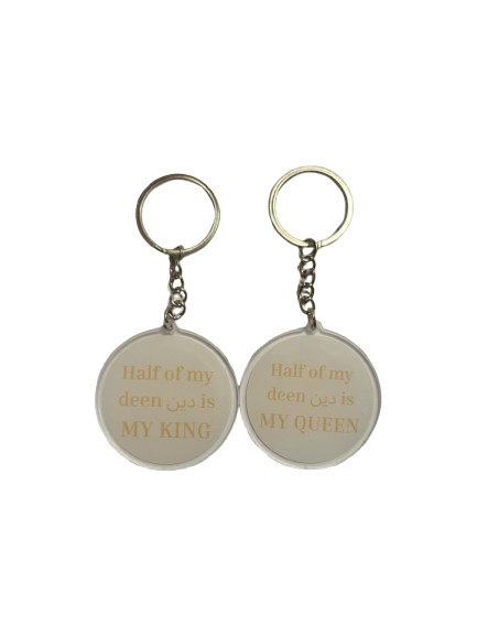Llaveros para matrimonio | Half of my deen is my KING & QUEEN