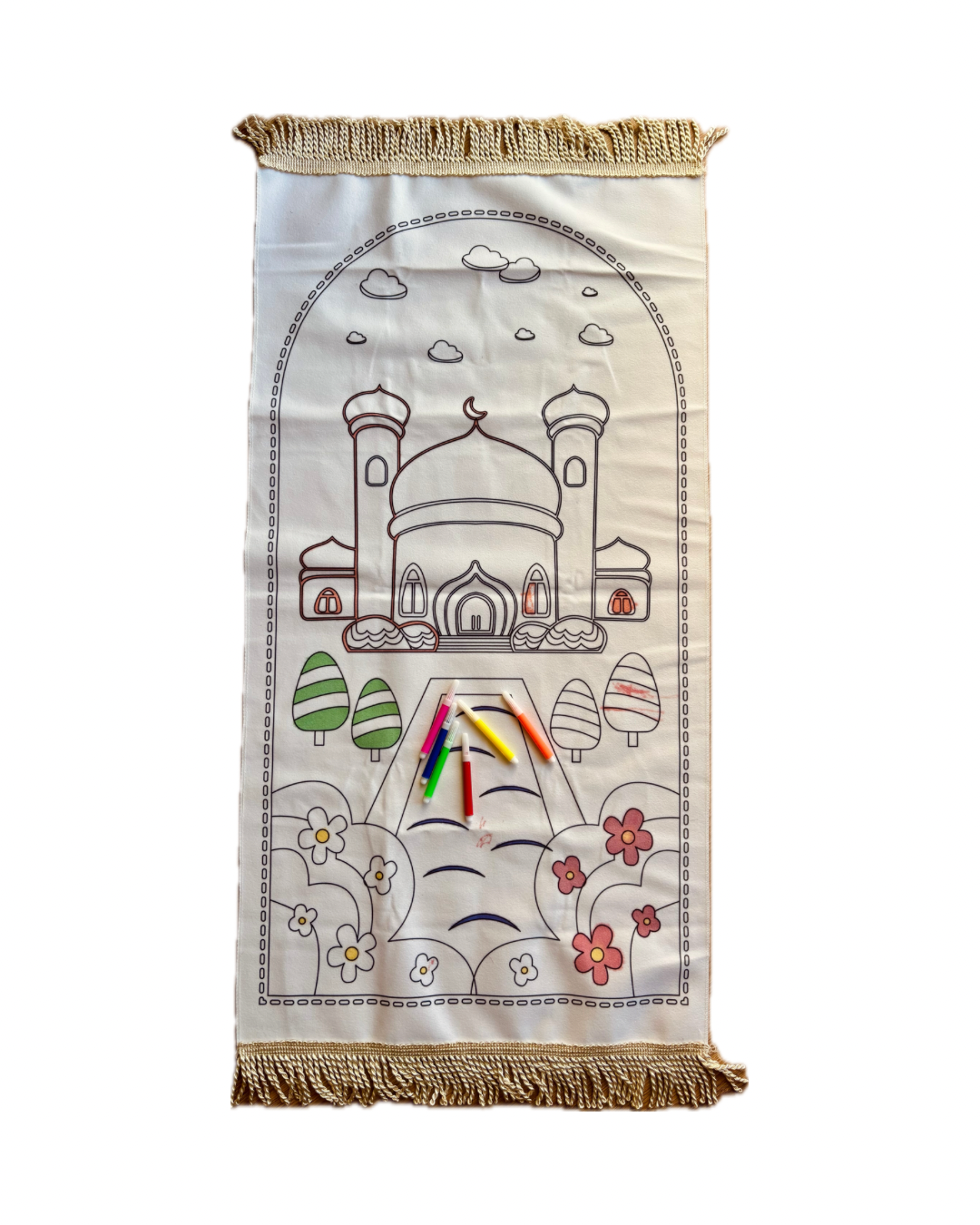 Colorable and Washable Children's Prayer Rug | Includes Free Pens |