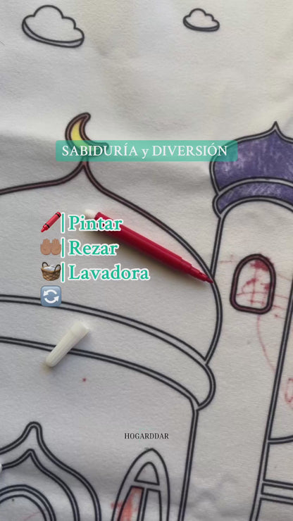 Coloreable y lavable |Alfombra de Rezo صلاة Infantil |